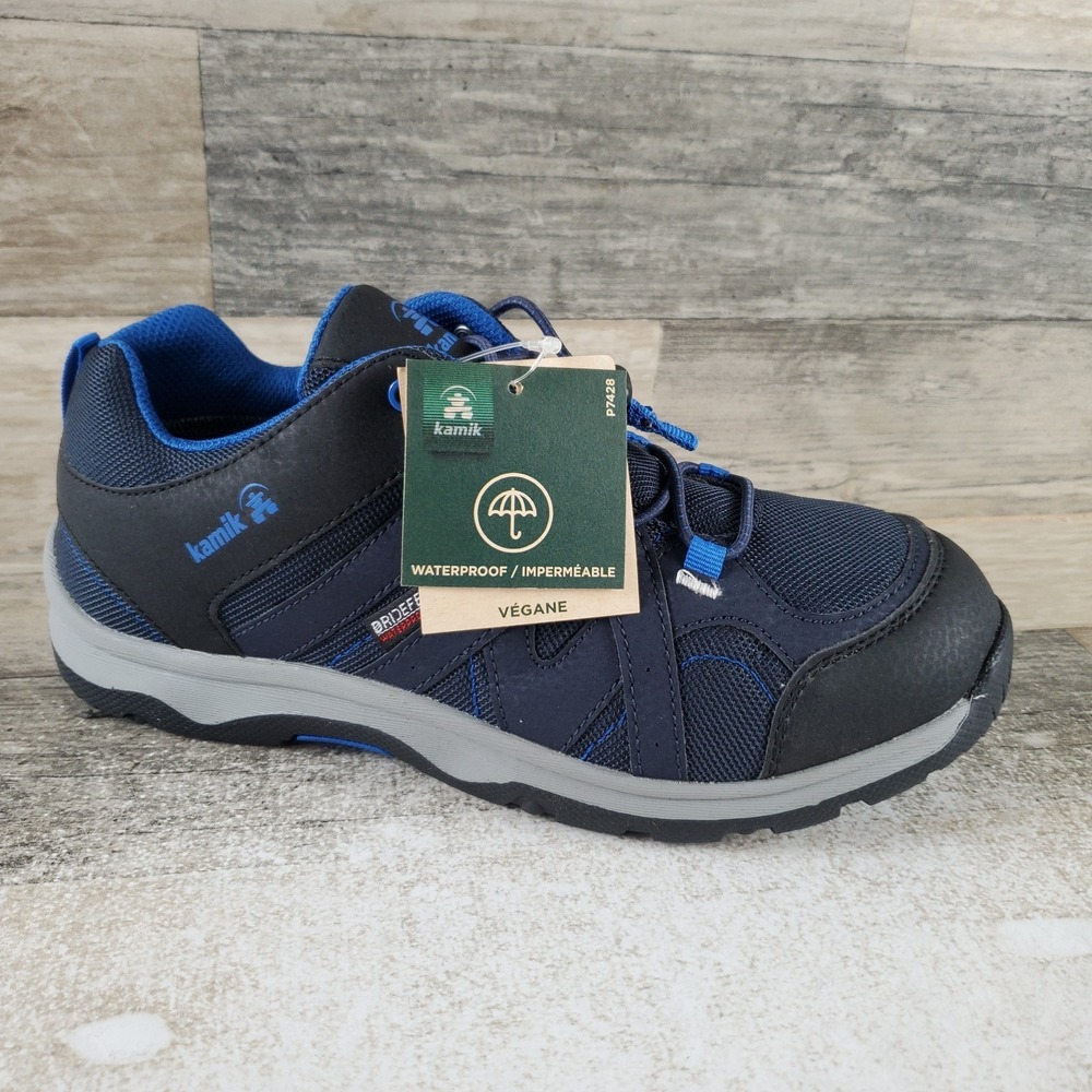 Kamik Trax Kids Shoes Sz 6 Navy Blue Mesh Waterproof Round Toe Lace Up Sneaker